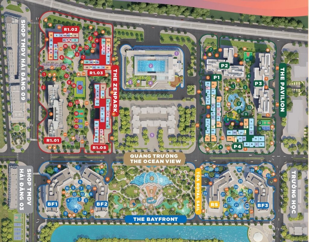 Mặt bằng tổng thể Lumiere Bayfront Vinhomes Ocean Park